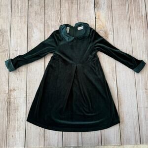 Vintage Girls 6X - Christie Brooks - Green Velvet Holiday Long Sleeve Dress